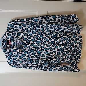 Foxcroft shirt in leopard print, women's size 20W.